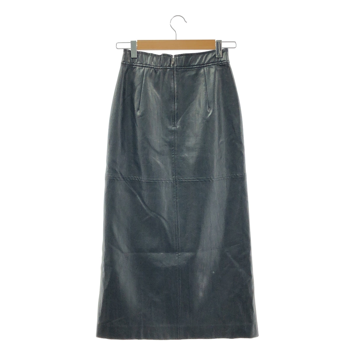 【美品】  AMERI / アメリ | DEEP SLIT SYNTHETIC LEATHER SKIRT / ディープスリット シンセティックレザー スカート | S | ブラック | レディース