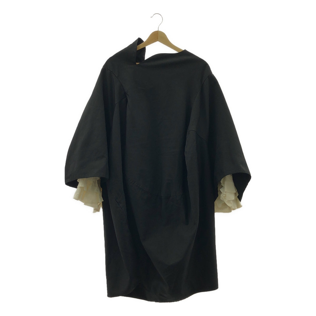 COMME des GARCONS / コムデギャルソン | ポリエステル 製品加工 変形 立体 レイヤード フリルスリーブ オーバー ドレス ワンピース | S | レディース