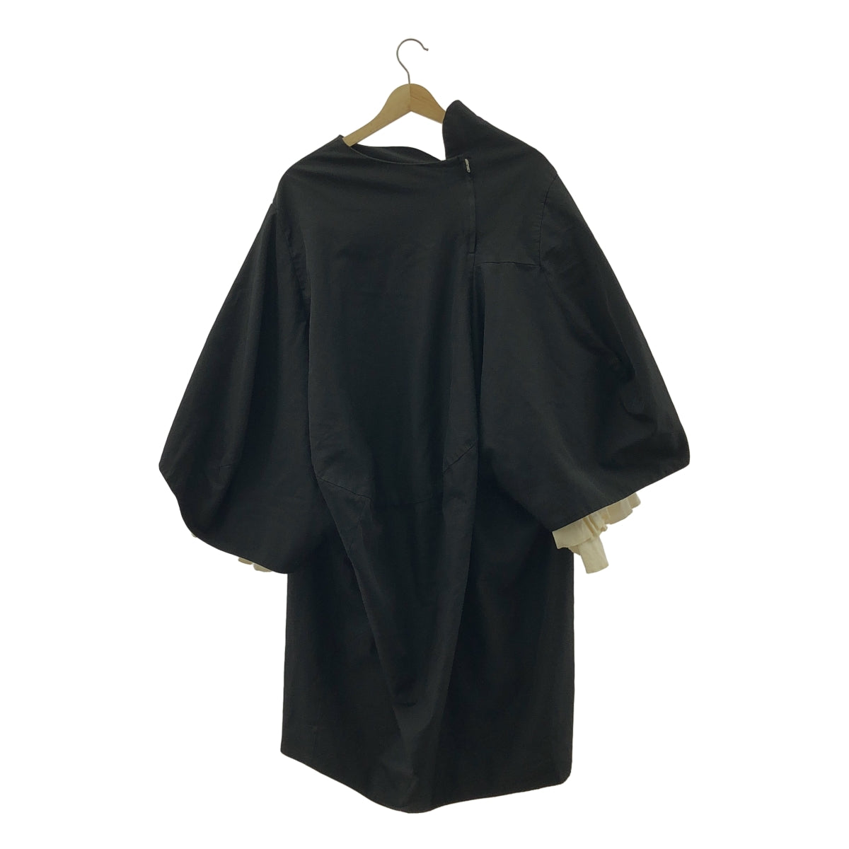 COMME des GARCONS / コムデギャルソン | ポリエステル 製品加工 変形 立体 レイヤード フリルスリーブ オーバー ドレス ワンピース | S | レディース