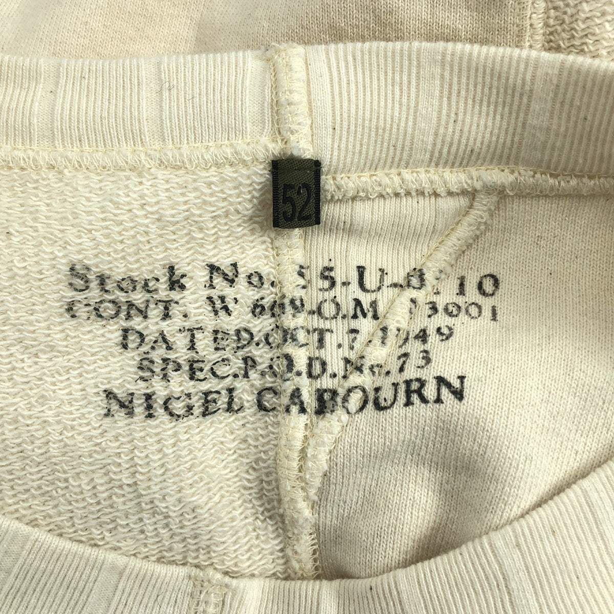 NIGEL CABOURN / ナイジェルケーボン | アーミークルージャージーミックススウェット | 52 | メンズ