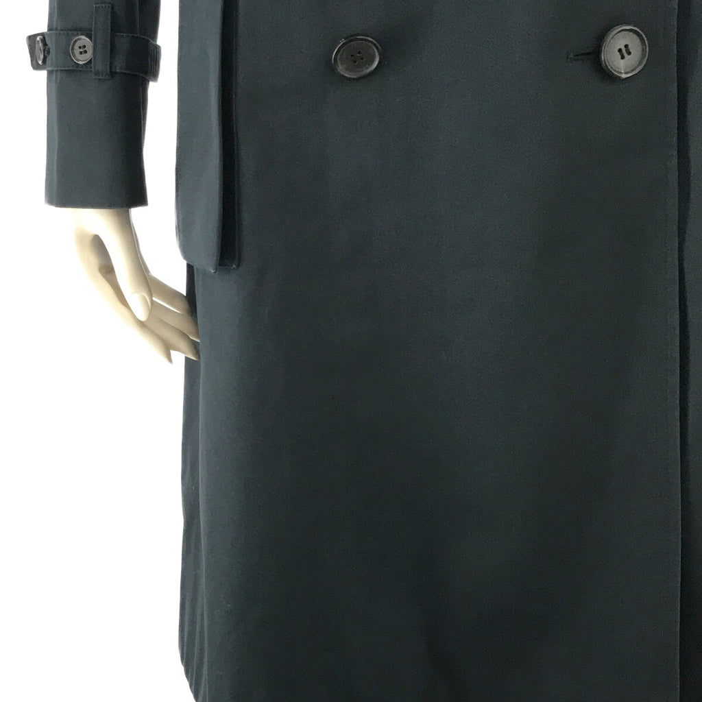 JOHNSTONS OF ELGIN / ジョンストンズ オブ エルガン | 英国製 Corby Factory コットン ツイル ウール チェック ライナー トレンチコート | UK10 | ネイビー | レディース