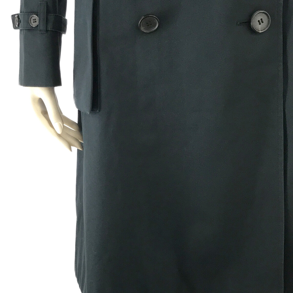JOHNSTONS OF ELGIN / ジョンストンズ オブ エルガン | 英国製 Corby Factory コットン ツイル ウール チェック ライナー トレンチコート | UK10 | ネイビー | レディース