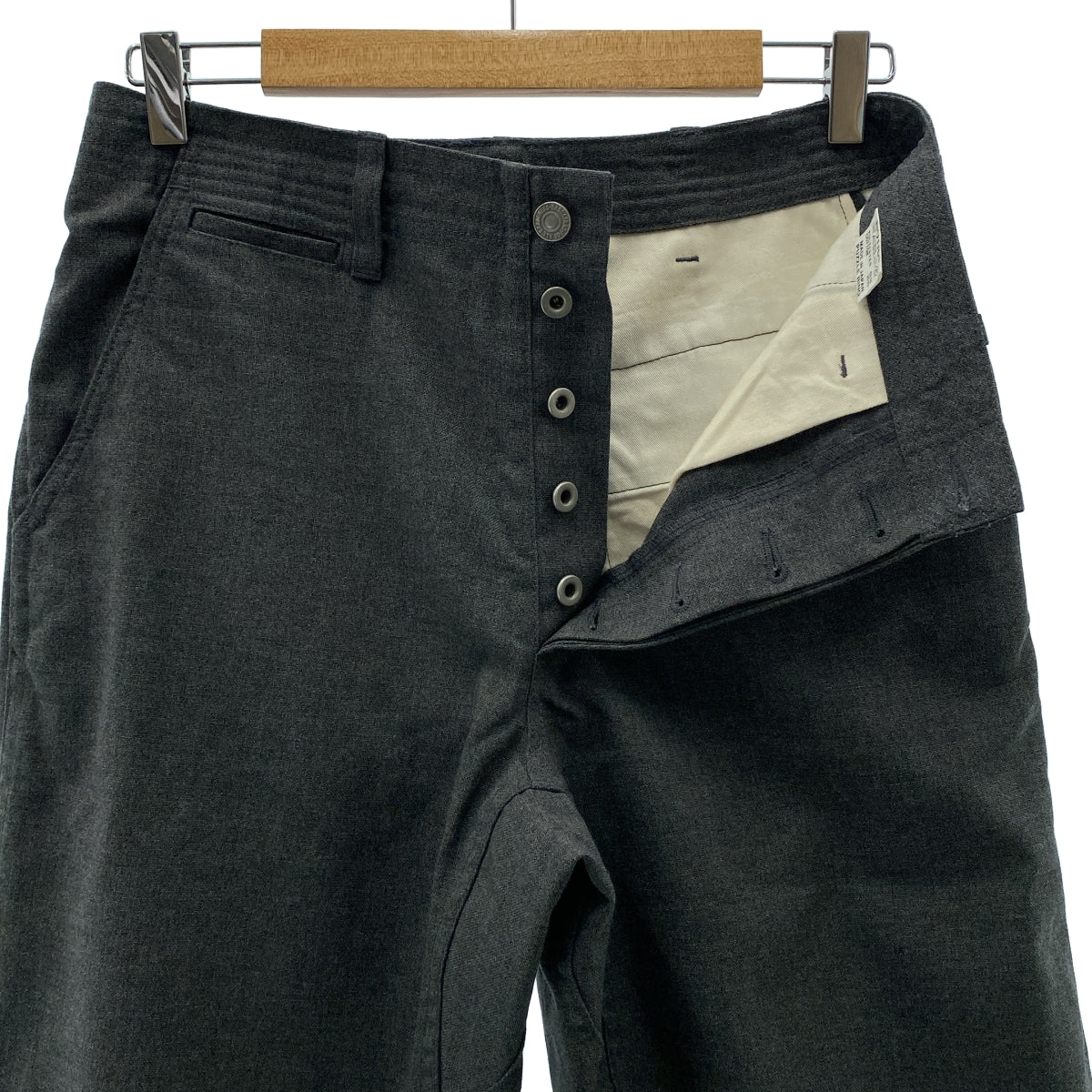 【미품】 SASSAFRAS / 사사후라스 | SPRAYER PANTS 폴리에스테르 코튼 스플레이어 팬츠 | S | 그레이 |