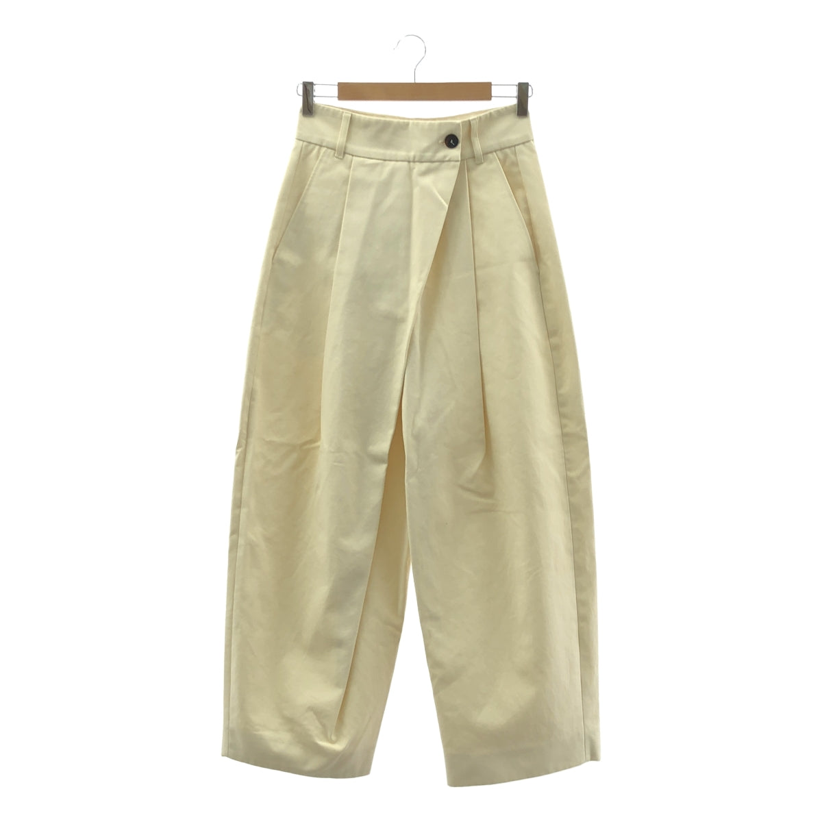 Studio Nicholson | 桃皮絨斜紋棉質裹身褲 | 0 | 奶油色 | 女款