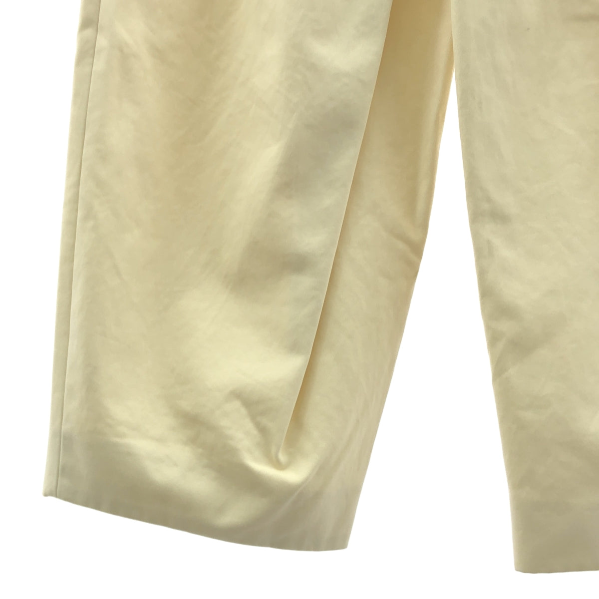 Studio Nicholson / スタジオニコルソン | PEACHED COTTON TWILL WRAP PANTS / ピーチド コットン タック テーパード ワイド パンツ | 0 | クリーム | レディース