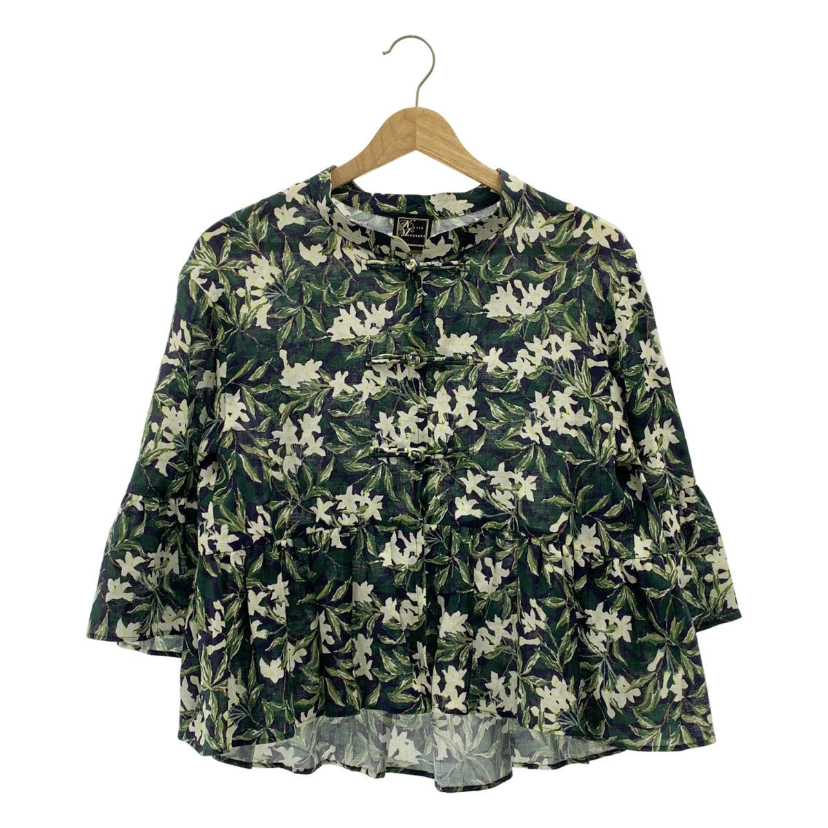 KEITA MARUYAMA / 케이타 마루야마 | 린넨 꽃 무늬 중국 블라우스 셔츠 | 00 | 여성