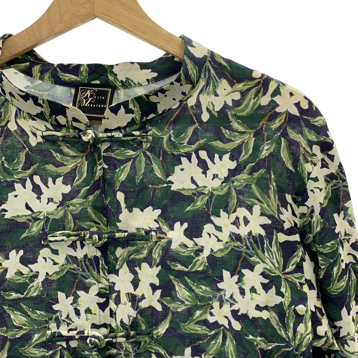 KEITA MARUYAMA / 케이타 마루야마 | 린넨 꽃 무늬 중국 블라우스 셔츠 | 00 | 여성