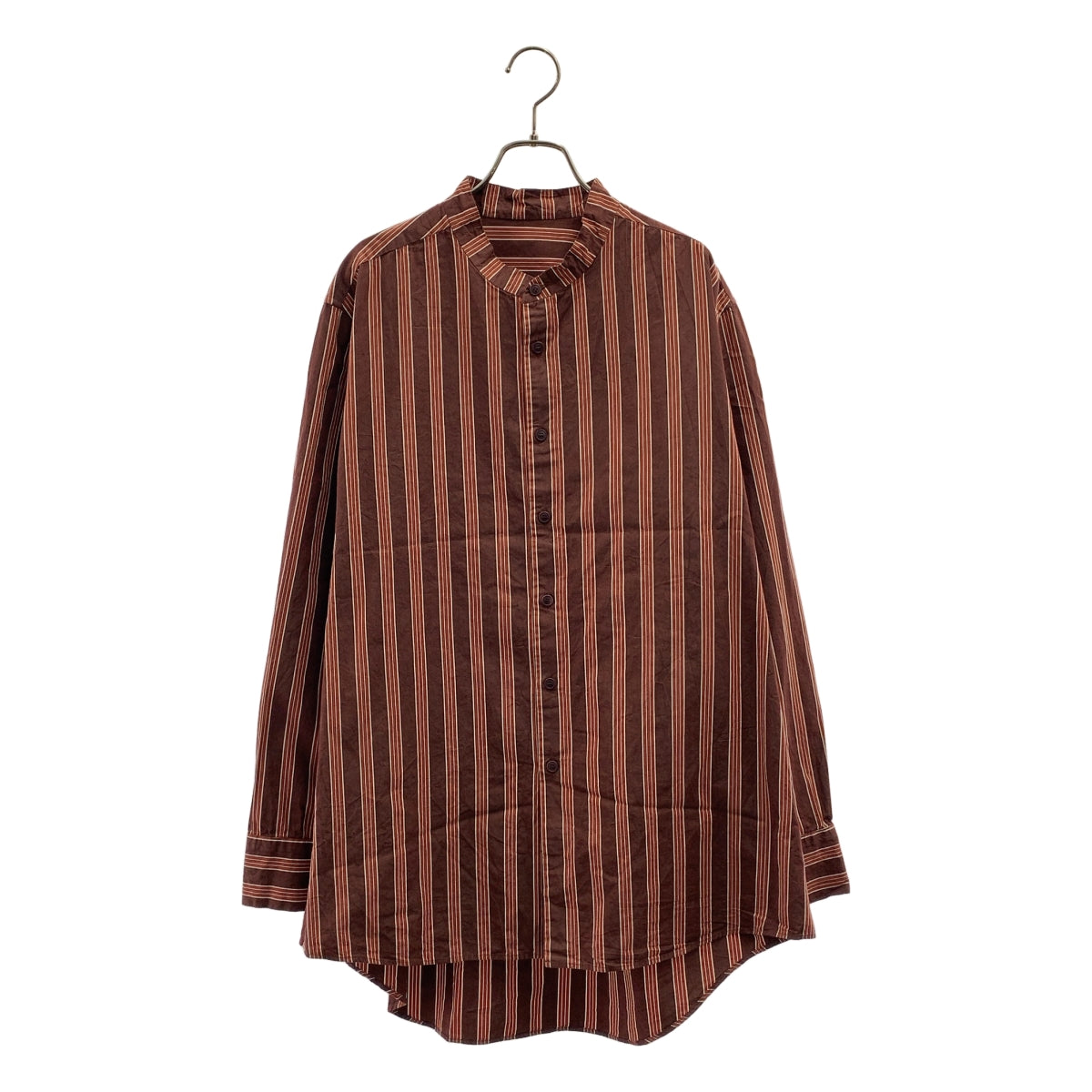 CASEY CASEY / ケーシーケーシー | Fabiano Shirt コットン ストライプシャツ | M | ブラウン系 | メンズ