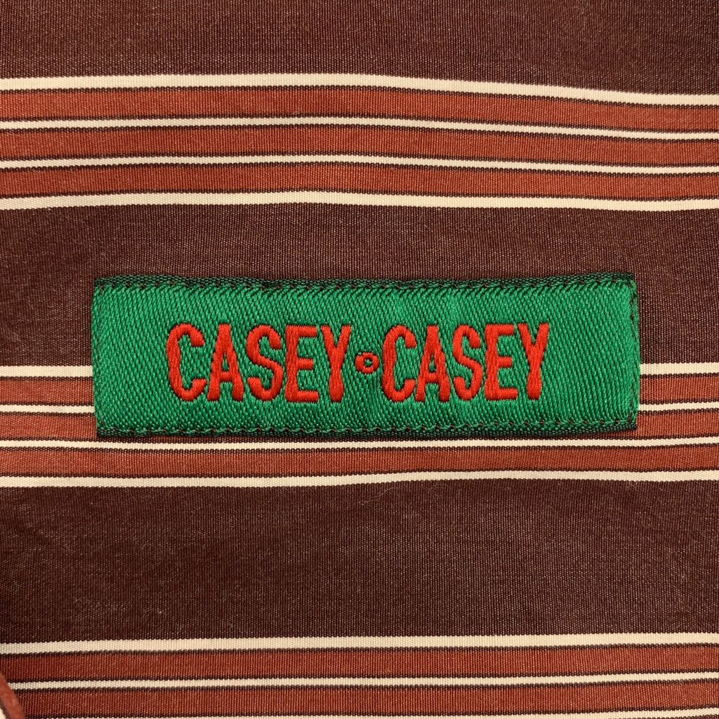 CASEY CASEY / ケーシーケーシー | Fabiano Shirt コットン ストライプシャツ | M | ブラウン系 | メンズ