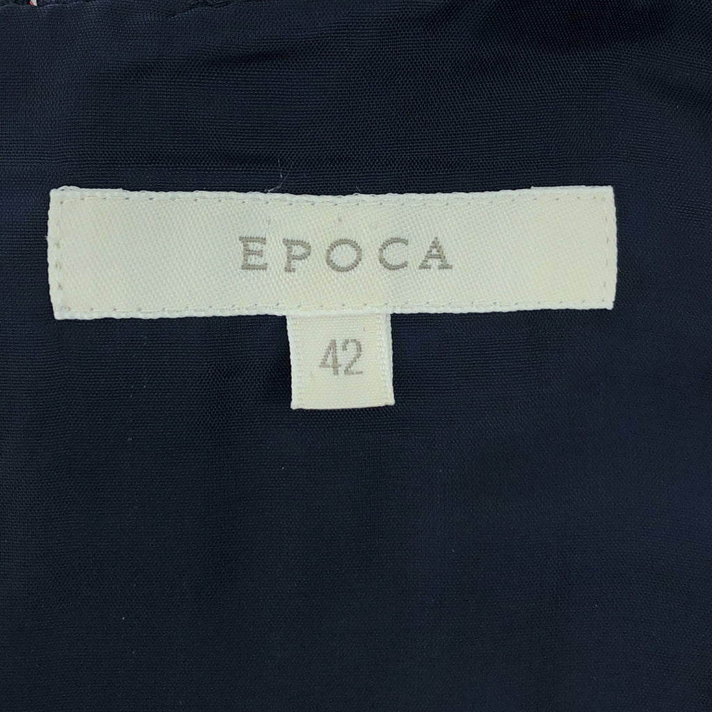 EPOCA / エポカ | ツイード 切替 フレア ワンピース | 42 | ネイビー系 | レディース