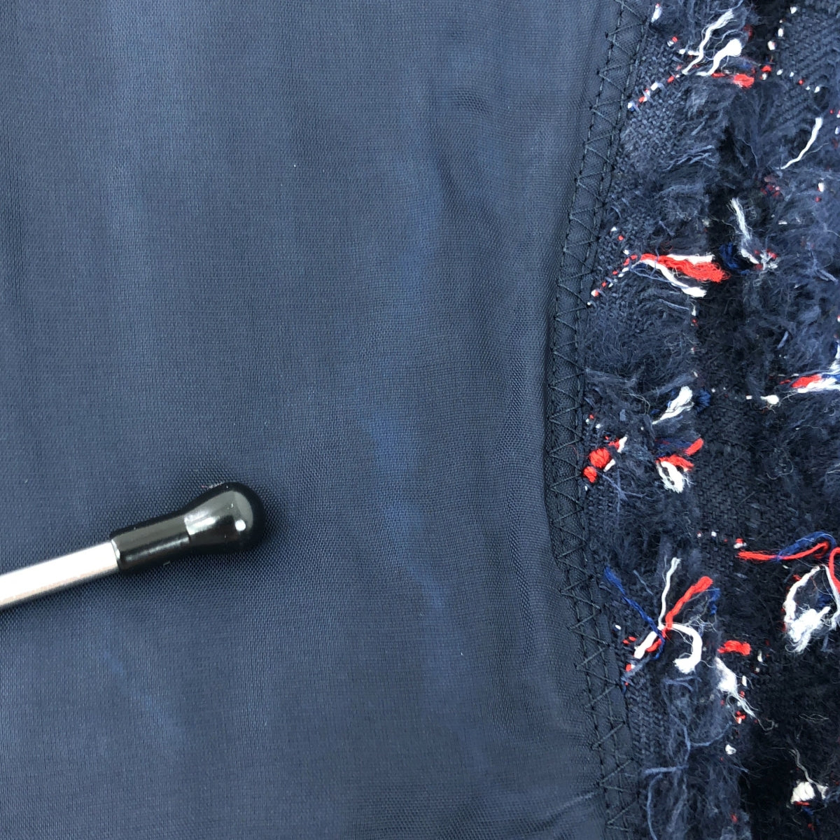 EPOCA / エポカ | ツイード 切替 フレア ワンピース | 42 | ネイビー系 | レディース