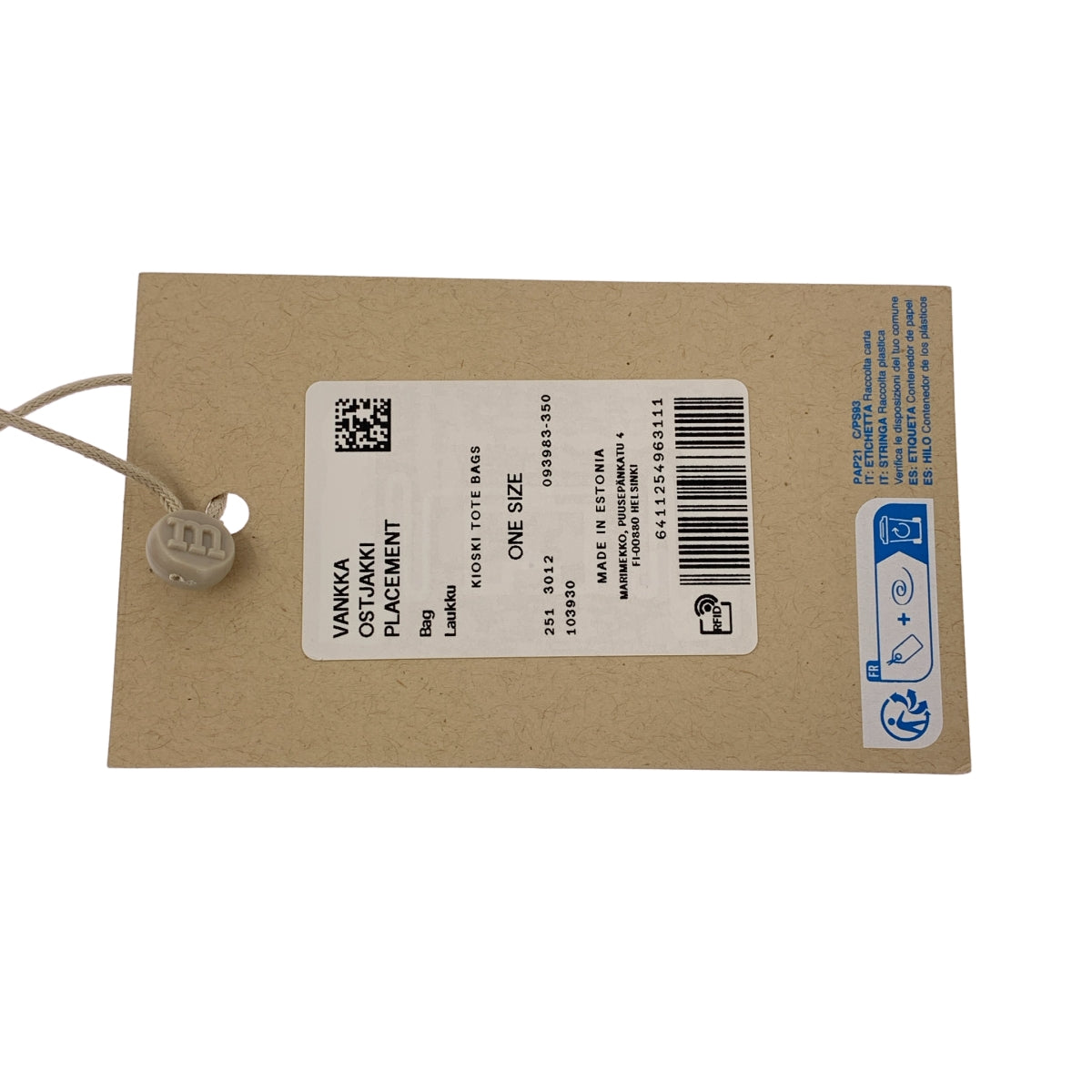 【미품】 marimekko / 마리 메코 | kioski Vankka Ostjakki bag 총무늬 토트 패브릭 가방 | 멀티 컬러 | 여성