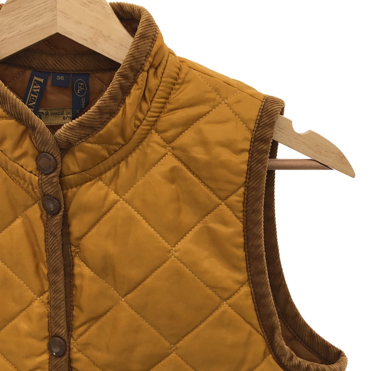 LAVENHAM / Lavenham | Corduroy stand-up collar quilted vest | Size 36 | Women's