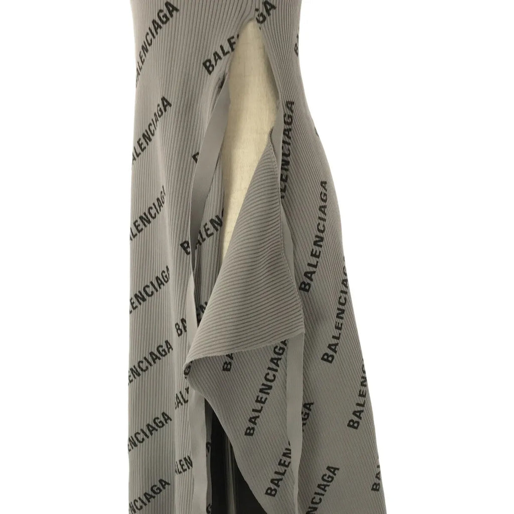 巴黎世家 |標誌印花裹身無袖連身裙 | XS |灰色 |女性的