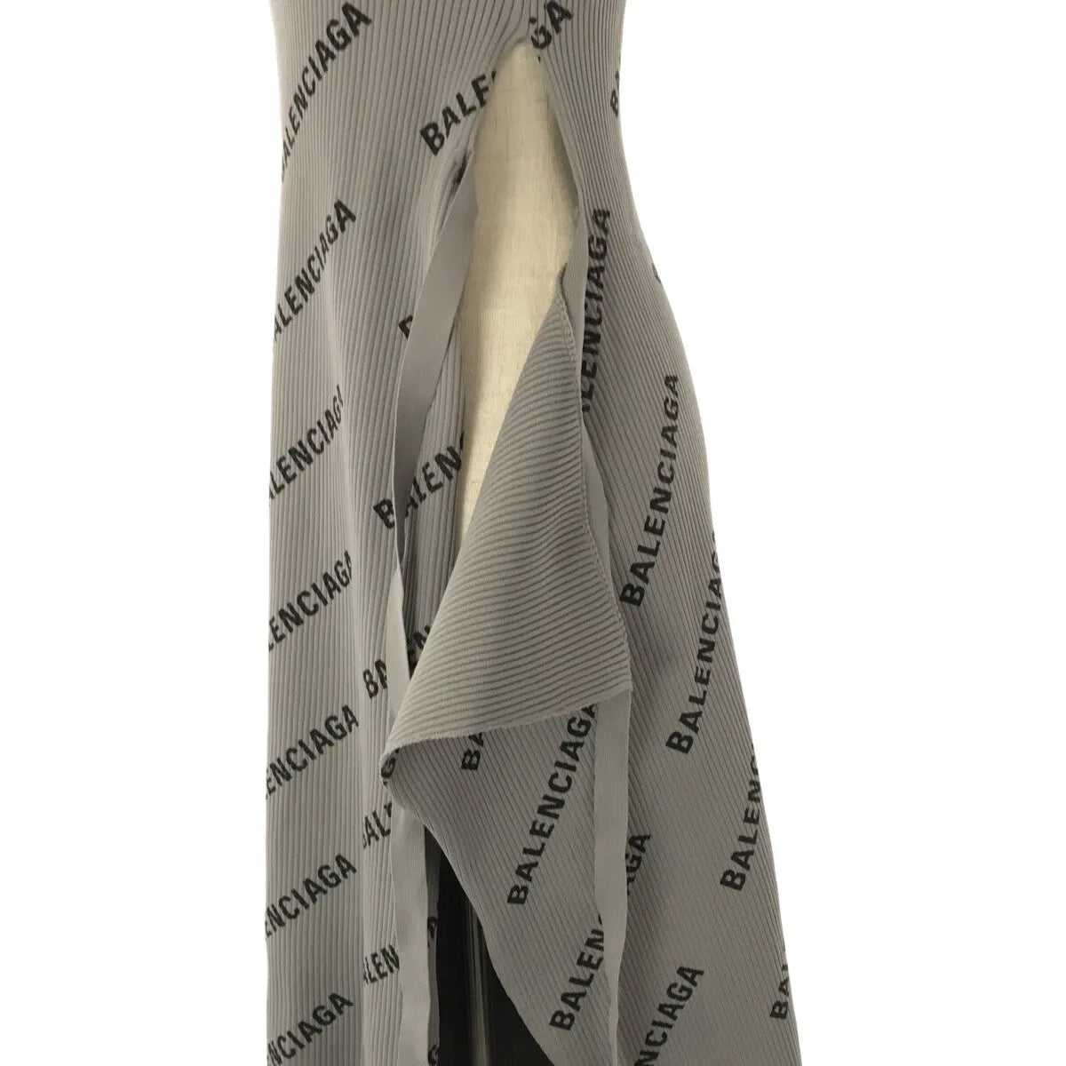 巴黎世家 |標誌印花裹身無袖連身裙 | XS |灰色 |女性的