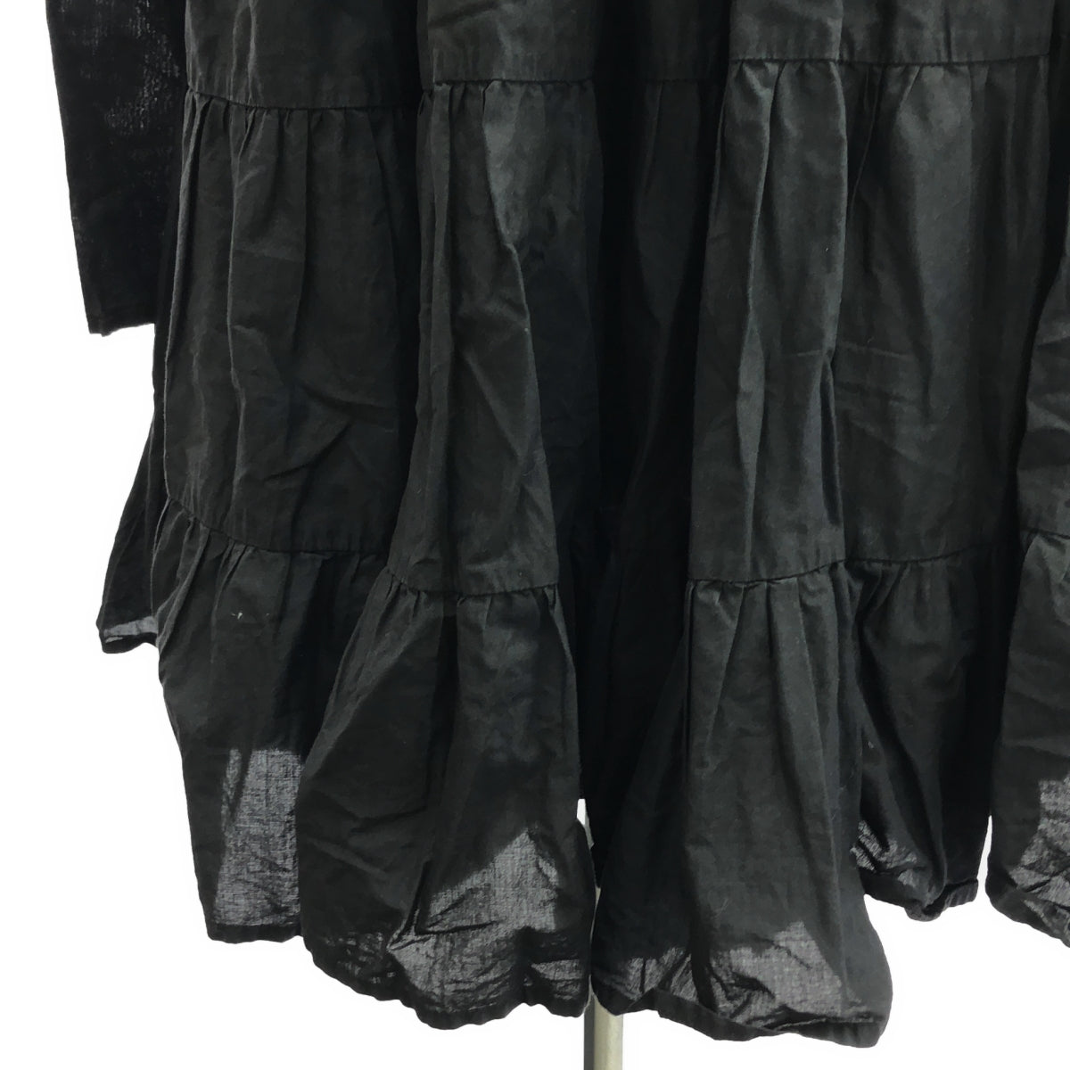 MERLETTE / マーレット | コットン ティアード ギャザー ボリューム ドレス ワンピース | XS | ブラック | レディース