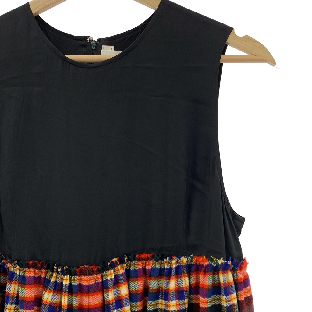 noir kei ninomiya / ノワールケイニノミヤ | 2020AW | ウール ナイロン 切替 チェック オールインワン サロペット | XS | レディース