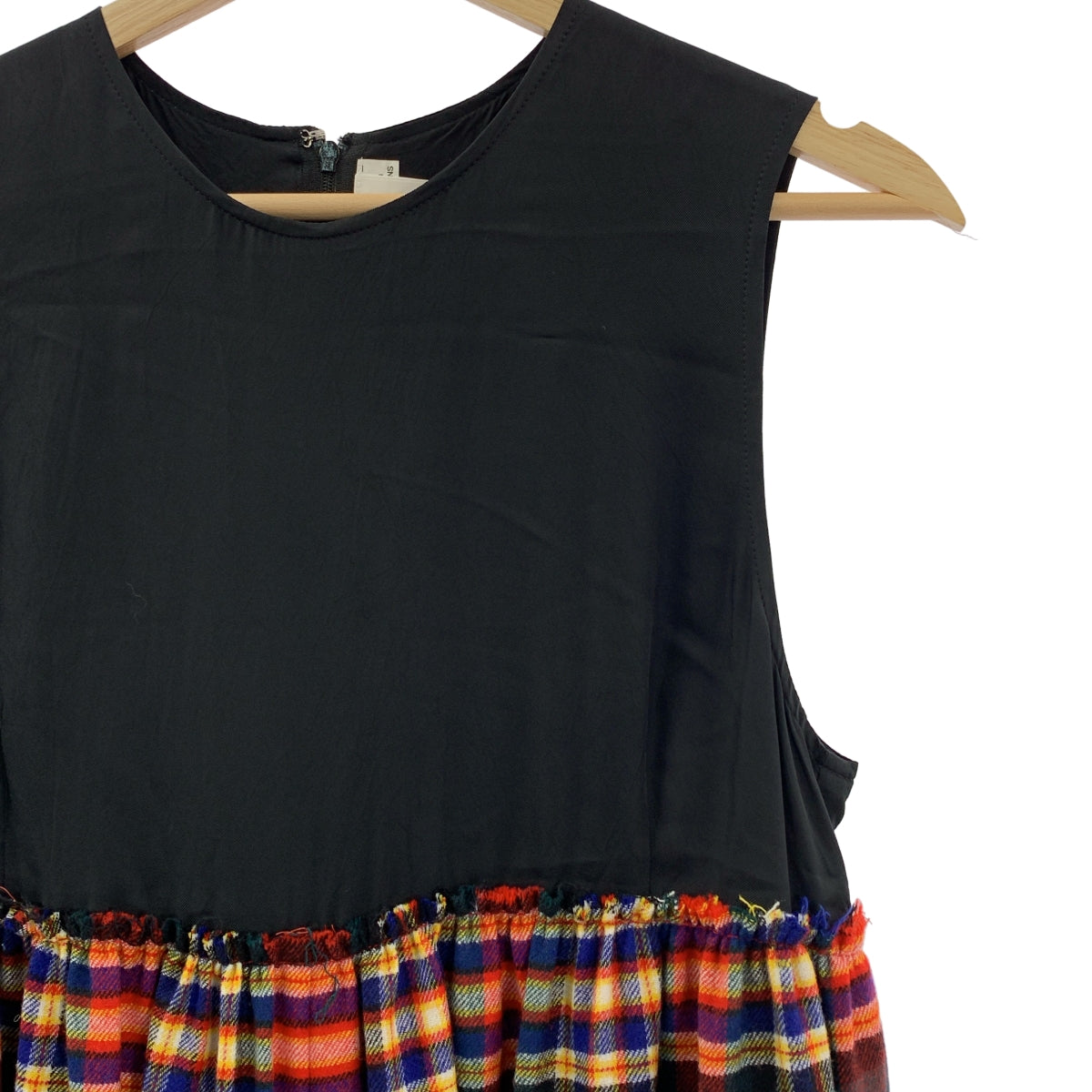 noir kei ninomiya / ノワールケイニノミヤ | 2020AW | ウール ナイロン 切替 チェック オールインワン サロペット | XS | レディース