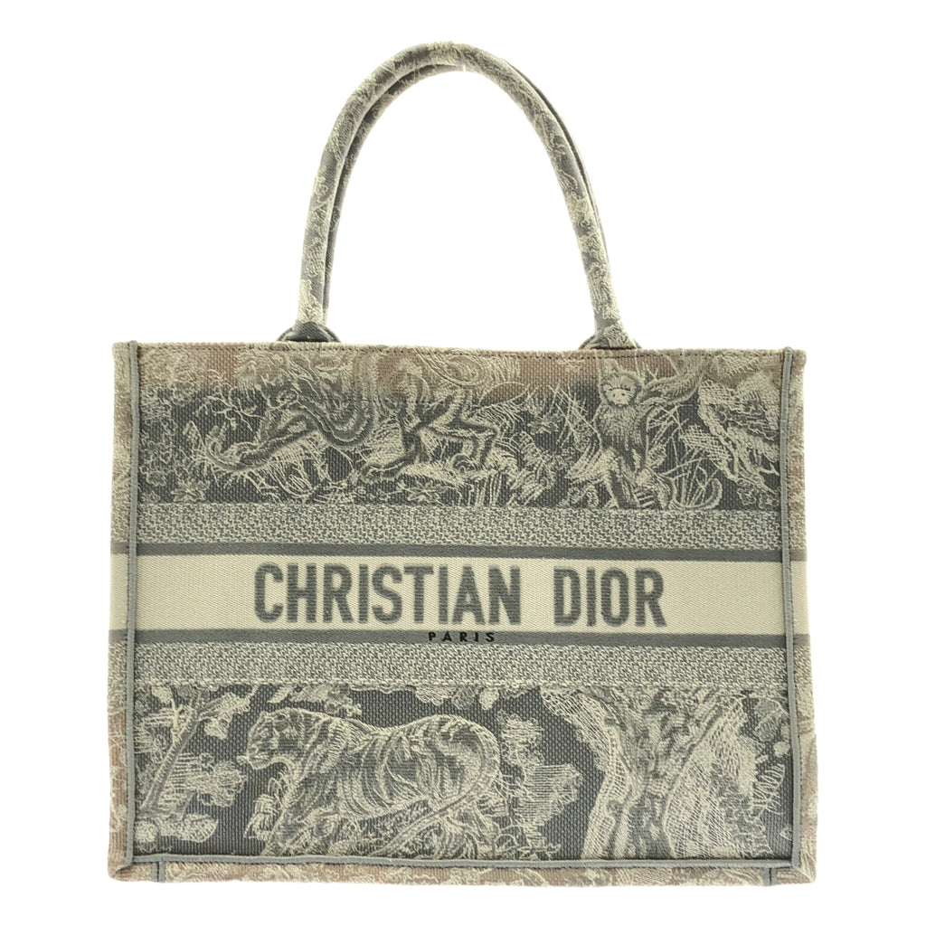【미품】 Christian Dior / 기독교 디올 | 트와르 드 주이 리버스 북 토트 백 미디엄 캔버스 | 아이보리 | 여성