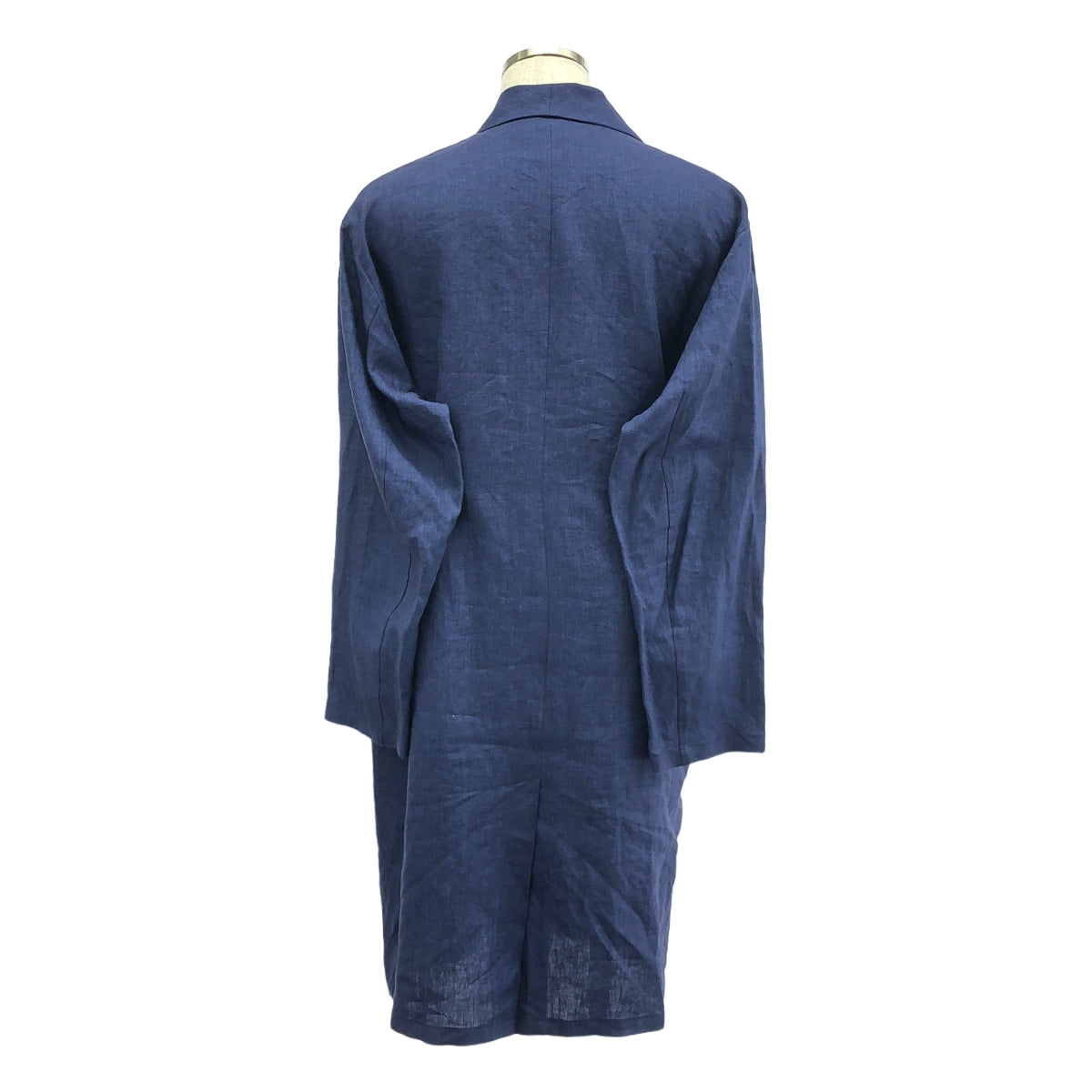 【美品】  m's braque / エムズブラック | ショールカラー リネン タイロッケンコート | 36 | ネイビー | メンズ