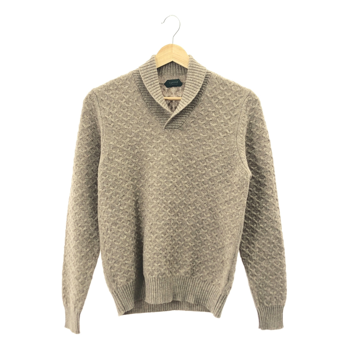 ZANONE / 자노네 | 숄 컬러 울 니트 | 44 | 브라운 | 남성