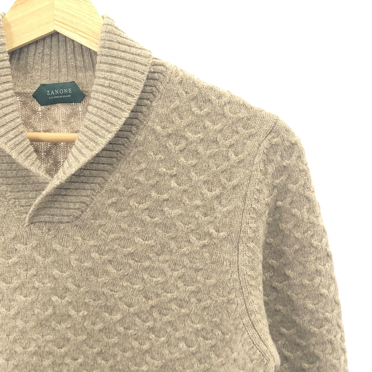 ZANONE / 자노네 | 숄 컬러 울 니트 | 44 | 브라운 | 남성