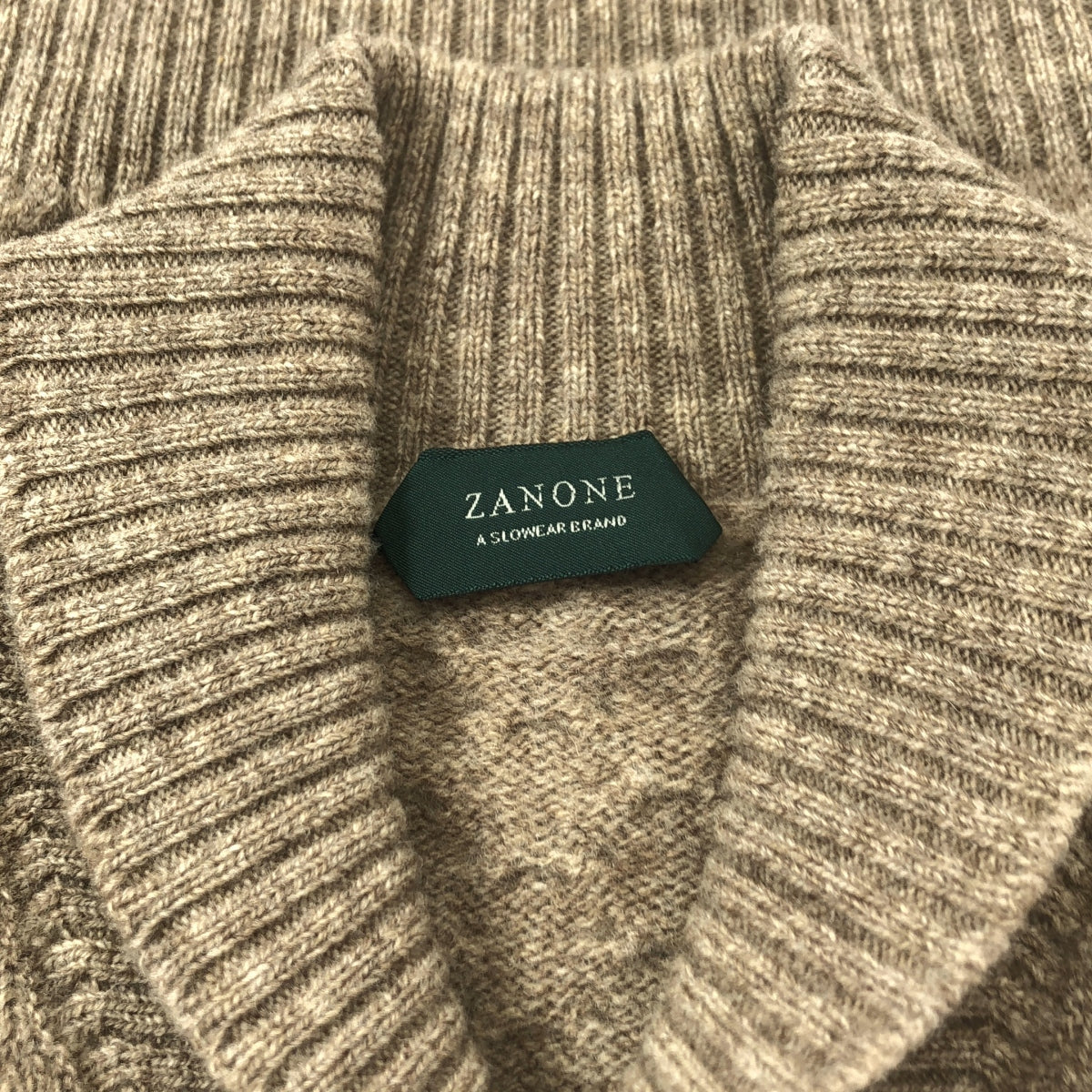 ZANONE / ザノーネ | ショールカラー ウールニット | 44 | ブラウン