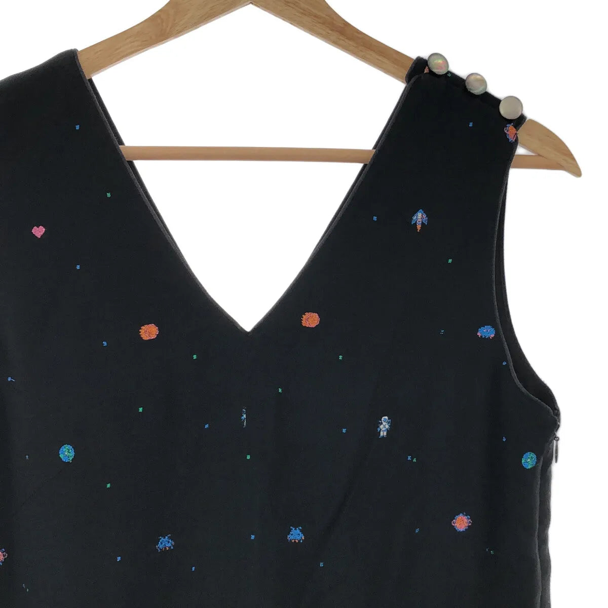 【미품】 Ron Herman / 론하만 | 갤럭시 자카드 우주 무늬 올인원 살로펫 | XS | 블랙 | 여성