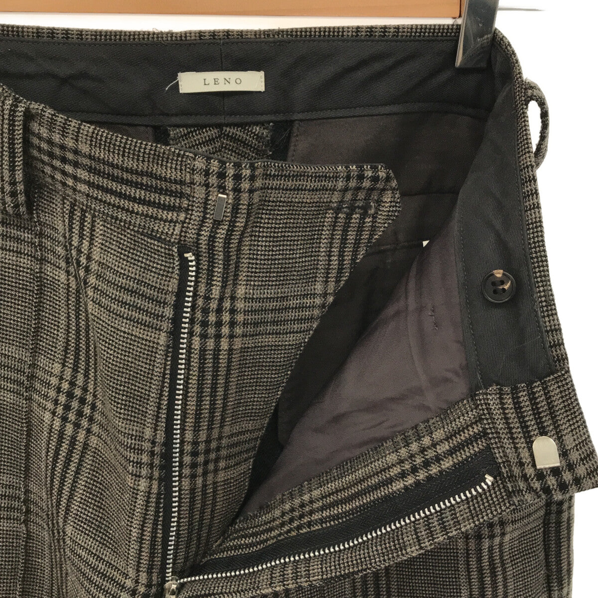 LENO / リノ | Glen Check Trousers グレンチェックスラックス パンツ | 2 | チャコールグレー | レディース