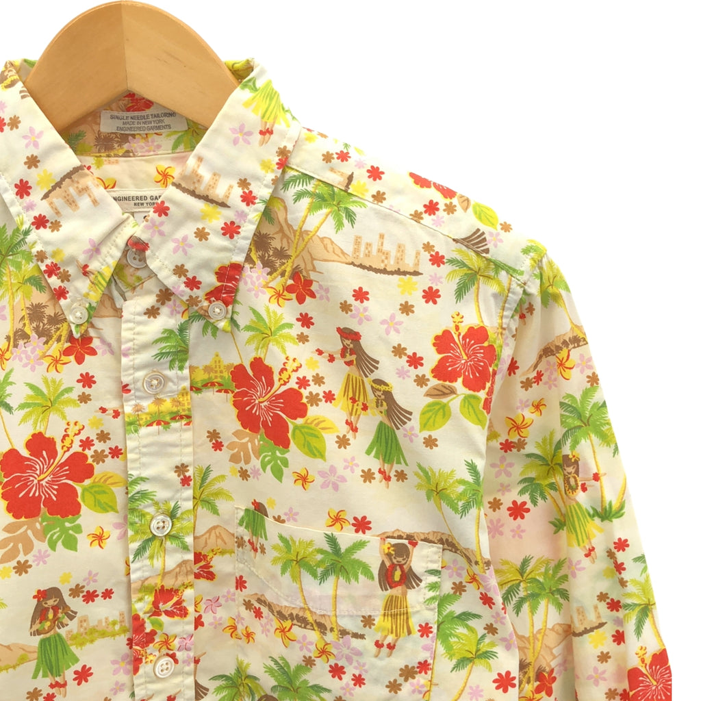 Engineered Garments / エンジニアドガーメンツ | 19th BD Shirt Hula Girl Print フラガール プリント ボタンダウン シャツ | S |