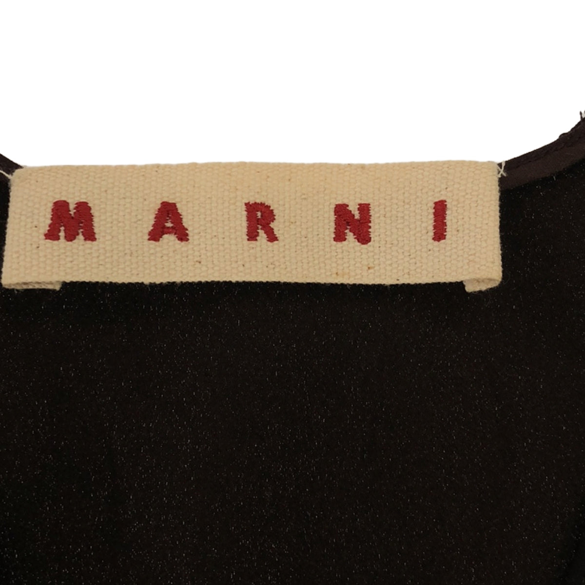 MARNI | V-neck front pleated dress | 38 | Dark brown | Women's