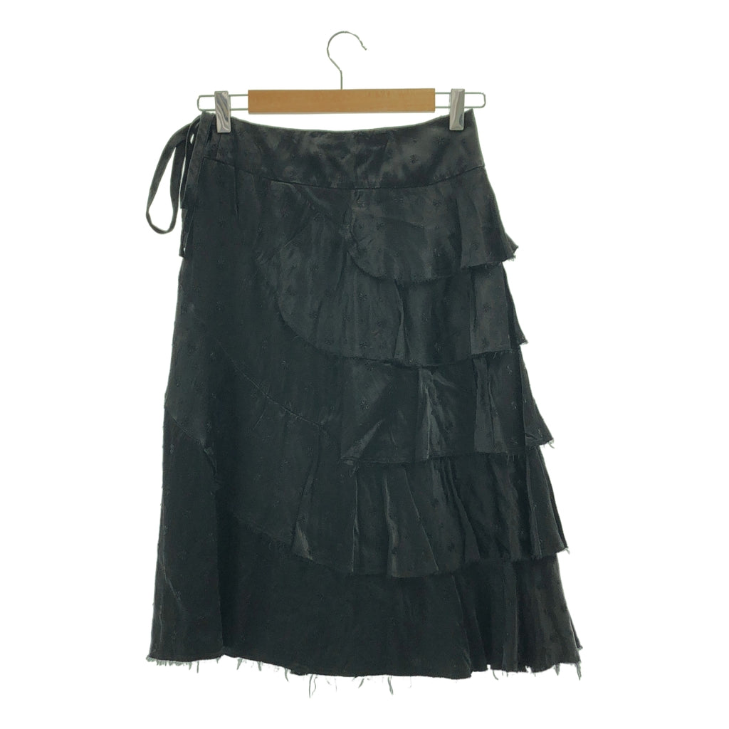 tricot COMME des GARCONS / 트리코 콤 데 갤슨 | 2002AW | 레이온 프릴 감기 스커트 | F | 블랙 | 여성