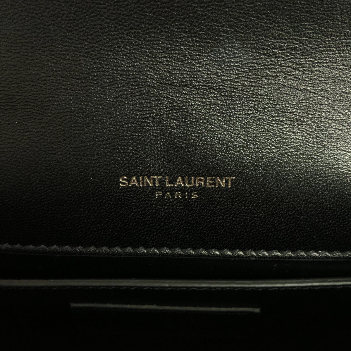 [Beautiful Condition] SAINT LAURENT PARIS | Kate Suede Leather Studs Color Stone Decoration Chain Shoulder Bag | Black | Women's