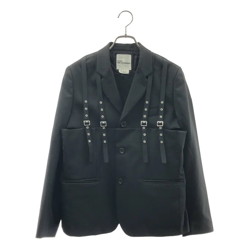 24AW noir kei ninomiya ブラック テーラードジャケット S noir kei ninomiya（ノワールケイニノミヤ）テーラードジャケット 黒