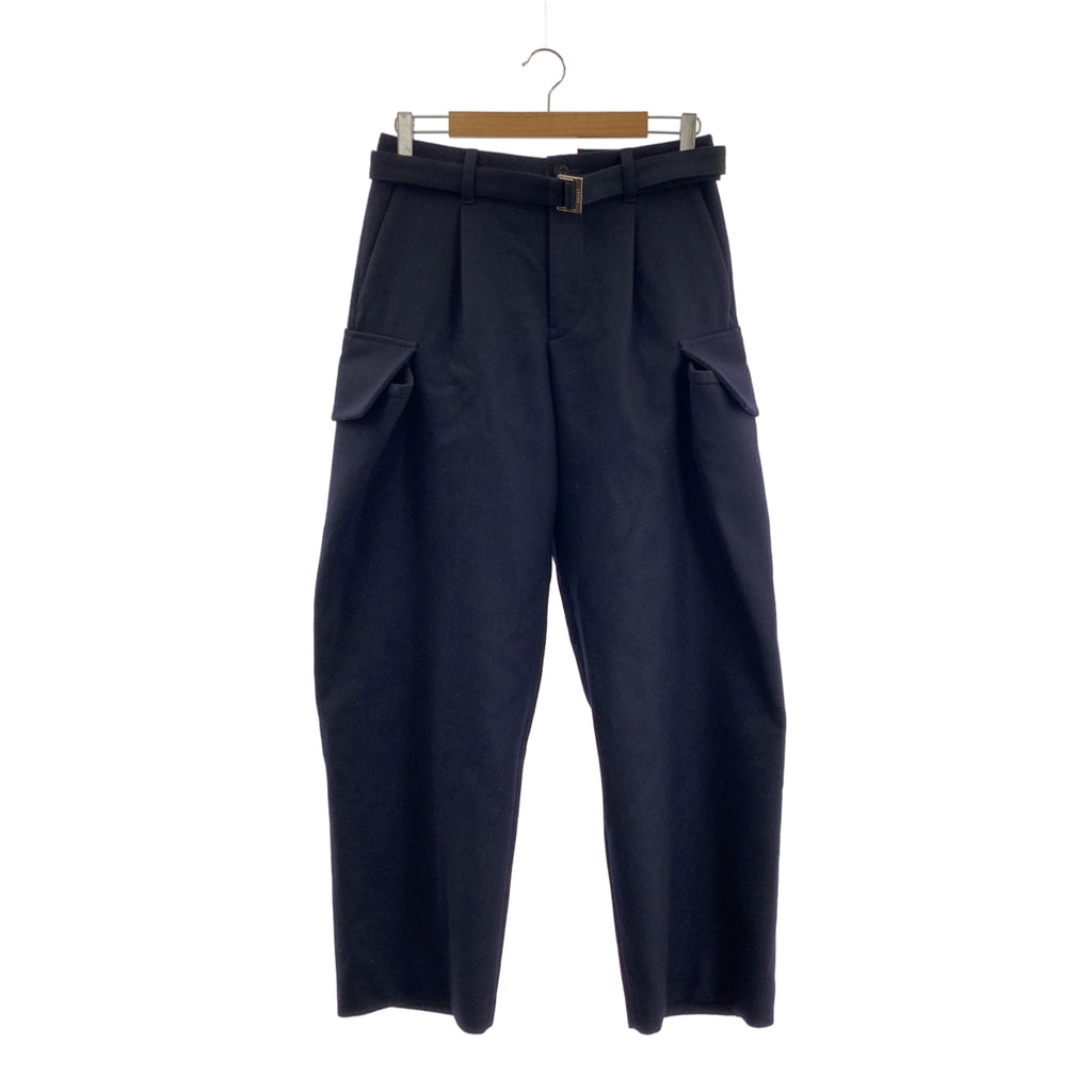 sacai / サカイ | 2025AW | Wool Melton Pants ウール ワイド パンツ | 1 | メンズ