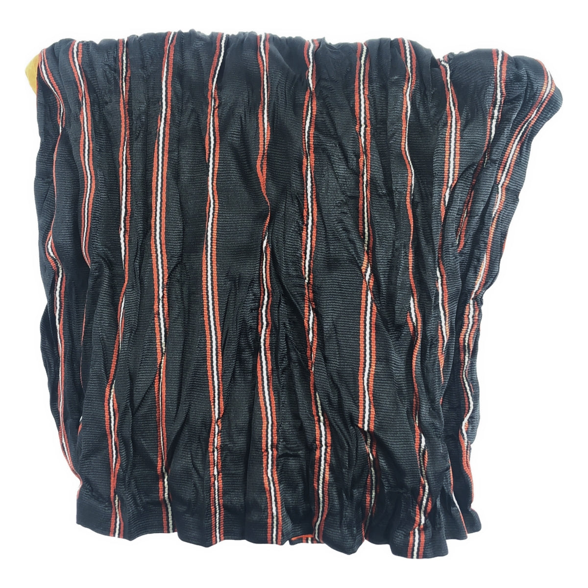 ISSEY MIYAKE / イッセイミヤケ | ストライプ ワッシャー ストール | F | ブラック/オレンジ
