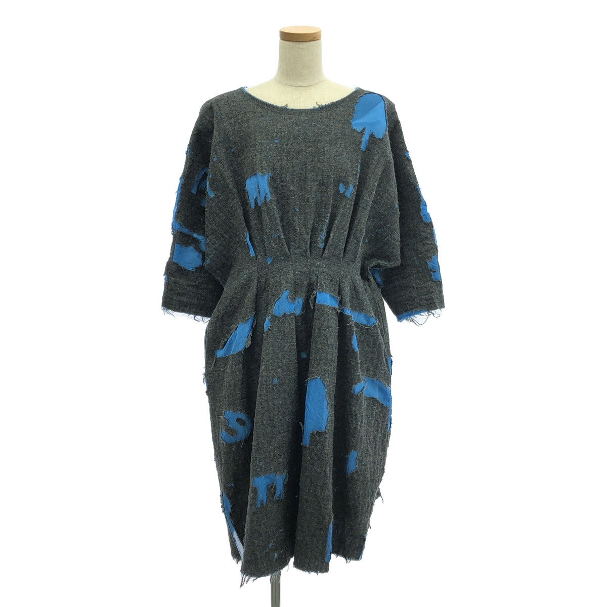mina perhonen / ミナペルホネン | 2010 s/s | wonder カットオフ プルオーバーワンピース | 38 | グレー/ブルー | レディース