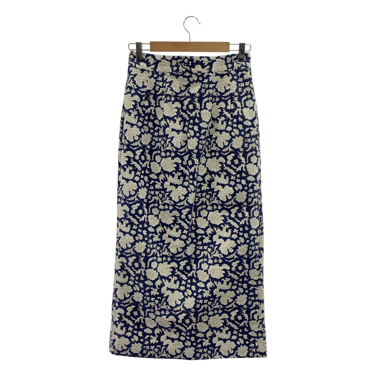 【成色極佳】SZ Blockprints x Ron Herman Nila 帆布半身裙 / 全身印花後拉鍊開衩半身裙 | S碼 | 藍色/白色 | 女款