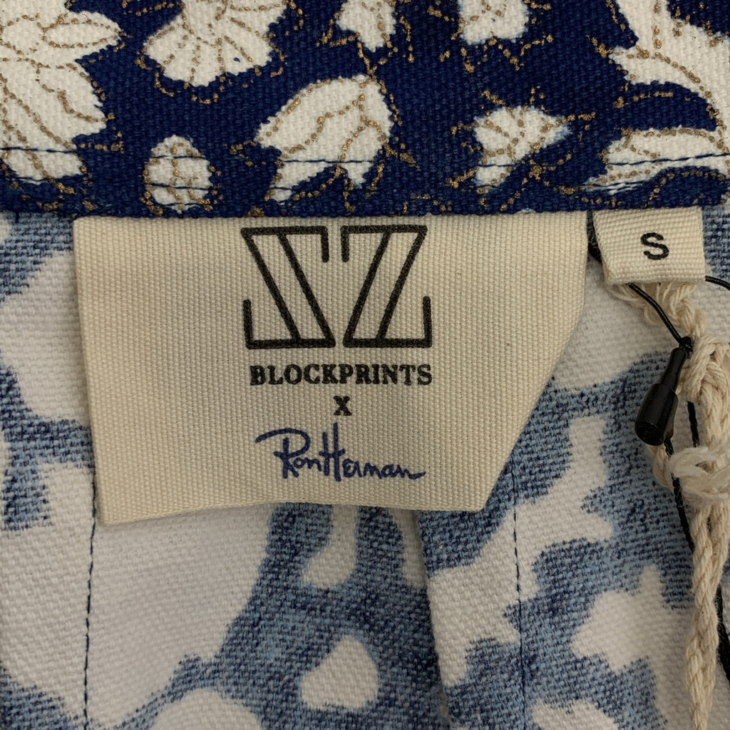 【成色極佳】SZ Blockprints x Ron Herman Nila 帆布半身裙 / 全身印花後拉鍊開衩半身裙 | S碼 | 藍色/白色 | 女款