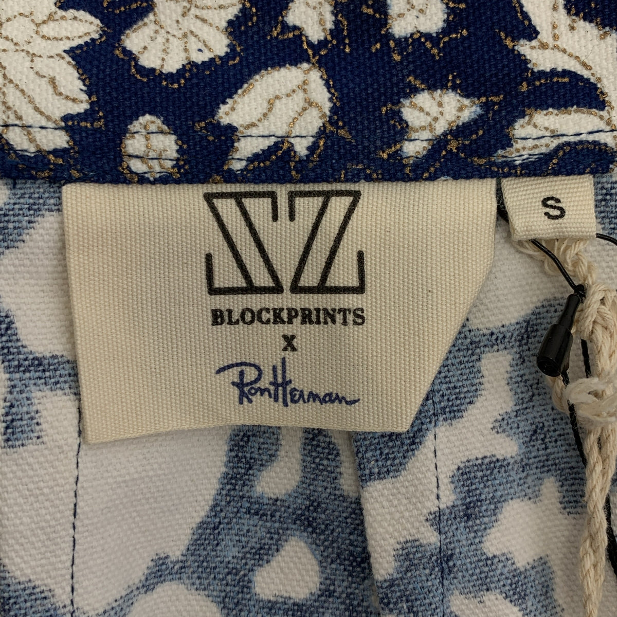 【成色極佳】SZ Blockprints x Ron Herman Nila 帆布半身裙 / 全身印花後拉鍊開衩半身裙 | S碼 | 藍色/白色 | 女款