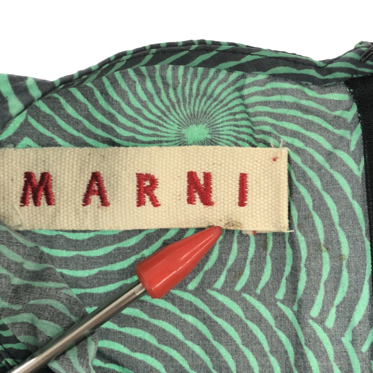 MARNI / マルニ | 総柄 フリル ノースリーブワンピース | 40 | レディース