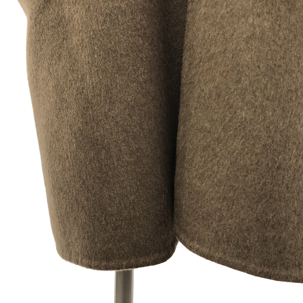 [Good Condition] CELINE | 100% cashmere / Cashmere leather-trimmed collarless saddler coat | Size 40 | Brown | Women's