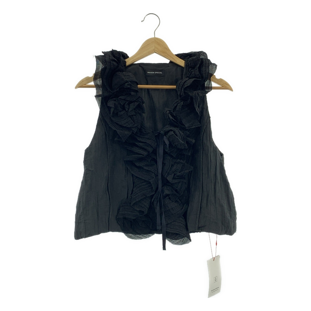 Maison Special / メゾンスペシャル | Washer Ruffle Tops ワッフル ノースリーブ トップス | F | レディース