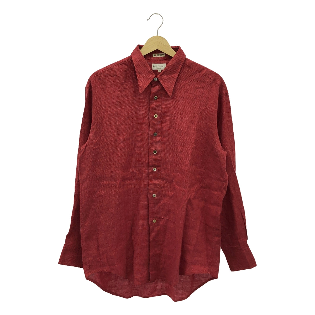 Paul Smith London | Cotton Jacquard Regular Collar Shirt | M | Red | Men's