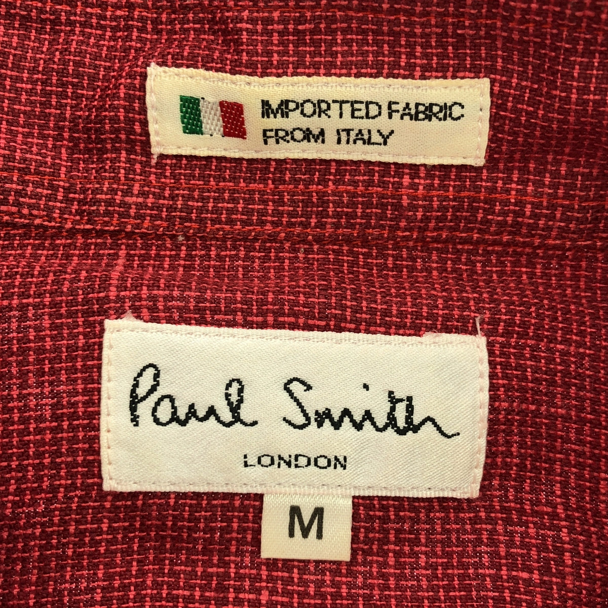 Paul Smith London | Cotton Jacquard Regular Collar Shirt | M | Red | Men's