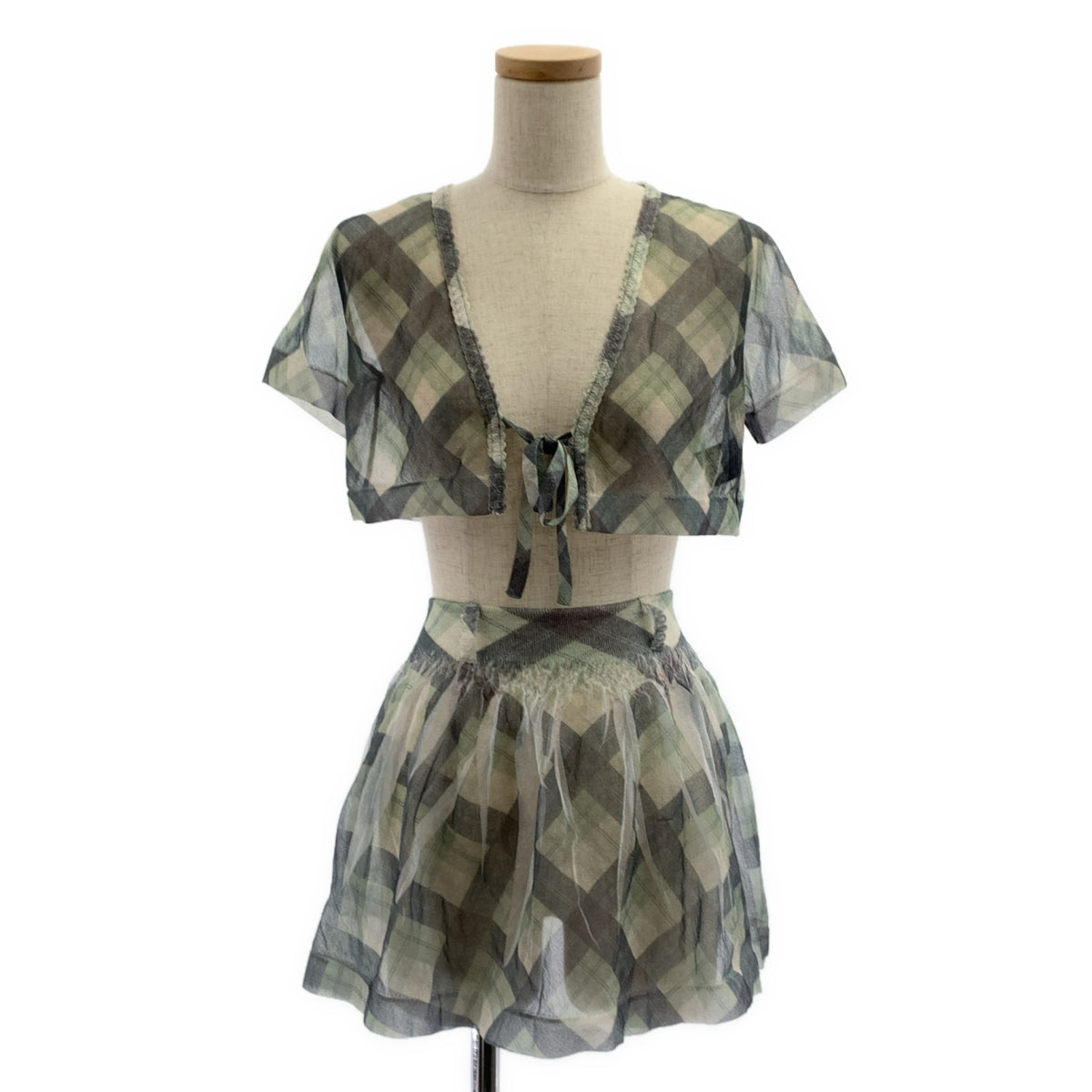 ODAKHA / オダカ | 2025SS | セットアップ ボタンレス シアー ブラウス / ウエストゴム ギャザー スカート | F |