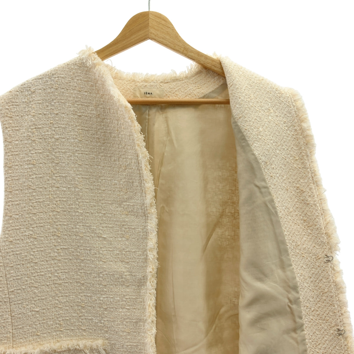 [狀況極佳] IENA | 2024 春夏系列 | 海軍藍多臂粗花呢馬甲 / 長背心 / 全襯裡 | F 碼 | 米色 | 女款