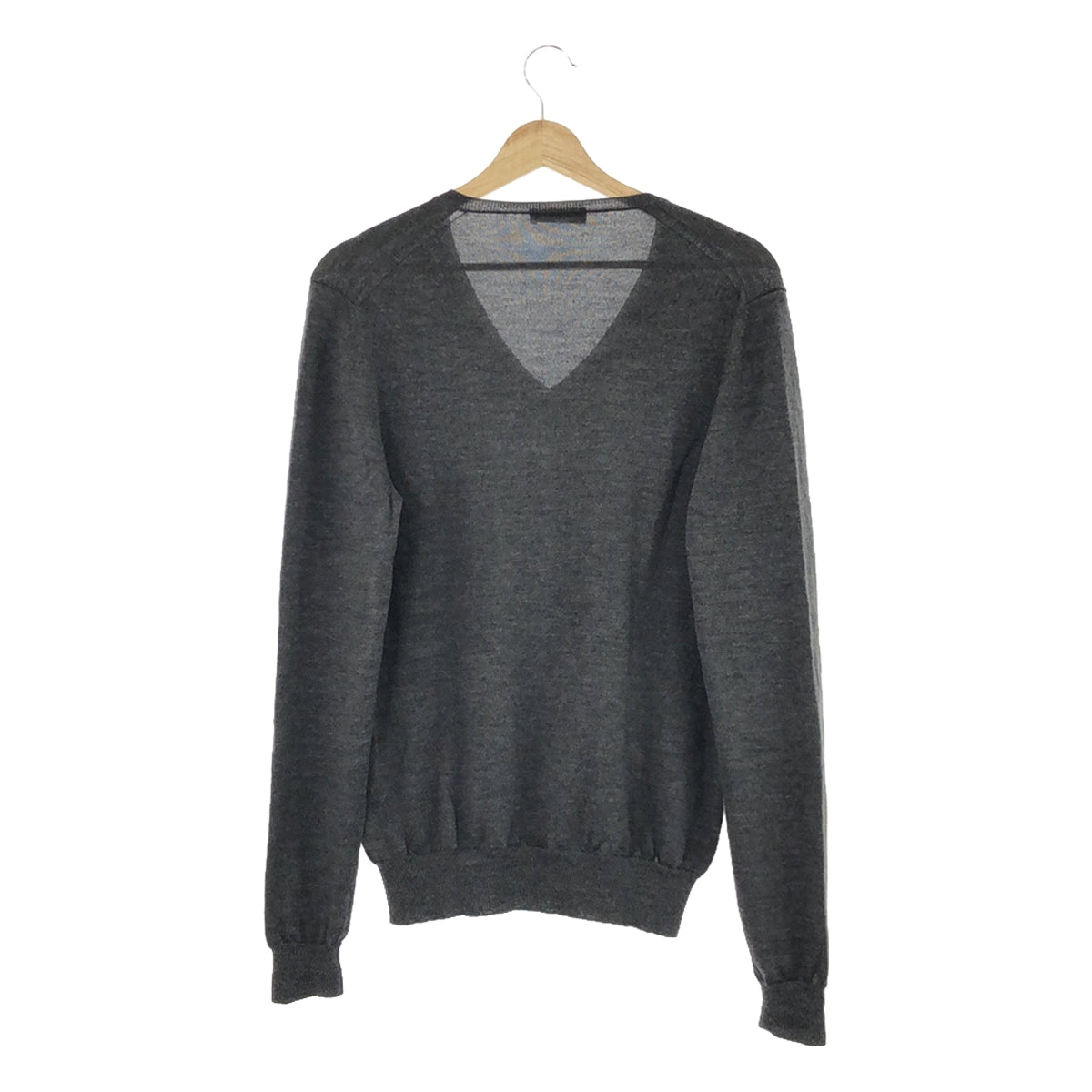 PRADA | Wool high gauge V-neck knit sweater | 48 | Men's