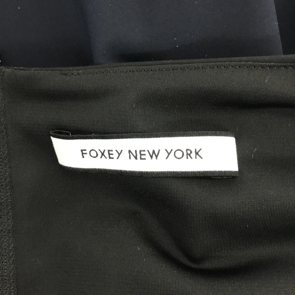 FOXEY NEW YORK / フォクシーニューヨーク | バイカラー タック ノースリーブワンピース | 40 | ブラック / ネイビー | レディース