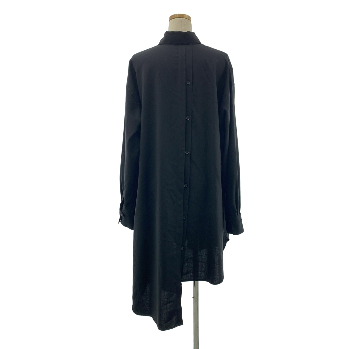 Yohji Yamamoto FEMME / ヨウジヤマモトファム | 2025SS | WOOL PLEATED BLOUSE / オーバーシルエット ロングシャツ ジャケット | 1 | レディース